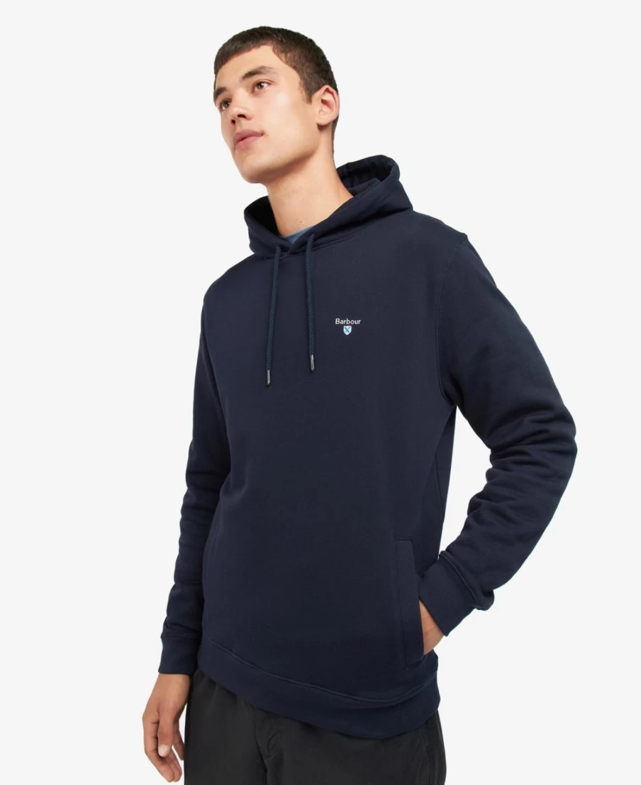 Barbour Men's Grassington Hoodie in Dark Bordeaux - Classic Pullover Style