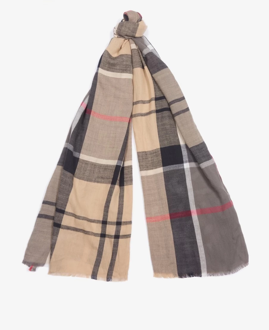 Barbour Mens Walshaw Scarf in Classic Tartan - Traditional Plaid Wool Winter Accessory