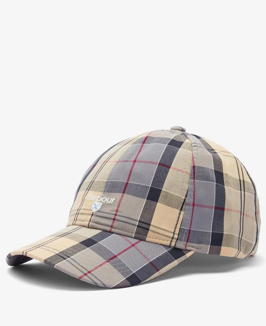 Barbour Men's Beige Tartan Sports Cap – Classic Checkered Design