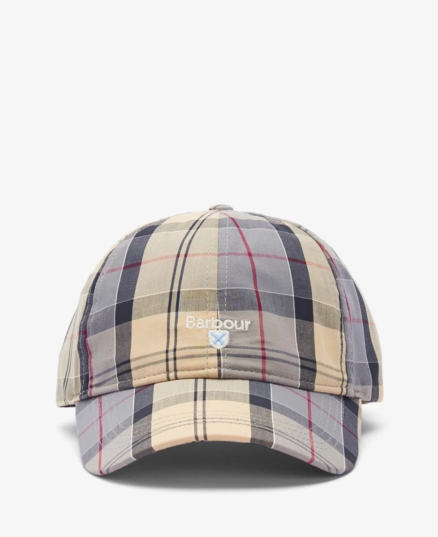 Barbour Men's Beige Tartan Sports Cap – Classic Checkered Design