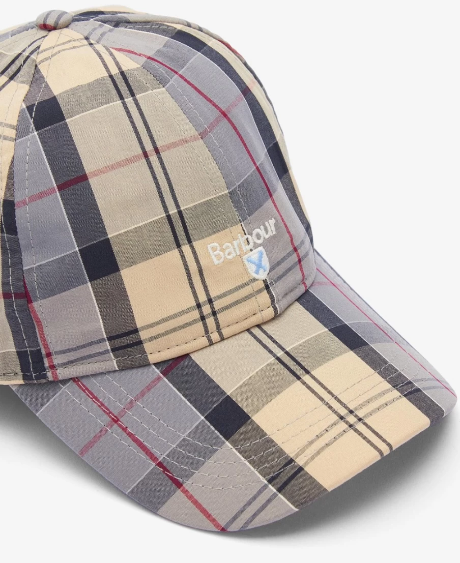 Barbour Men's Beige Tartan Sports Cap – Classic Checkered Design
