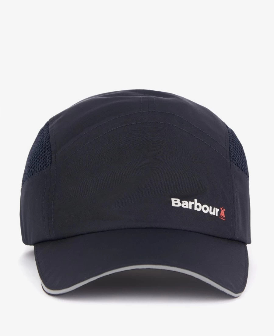 Barbour Baysbarn Sports Cap for Men in Classic Navy - Waterproof Waxed Cotton Outdoor Hat