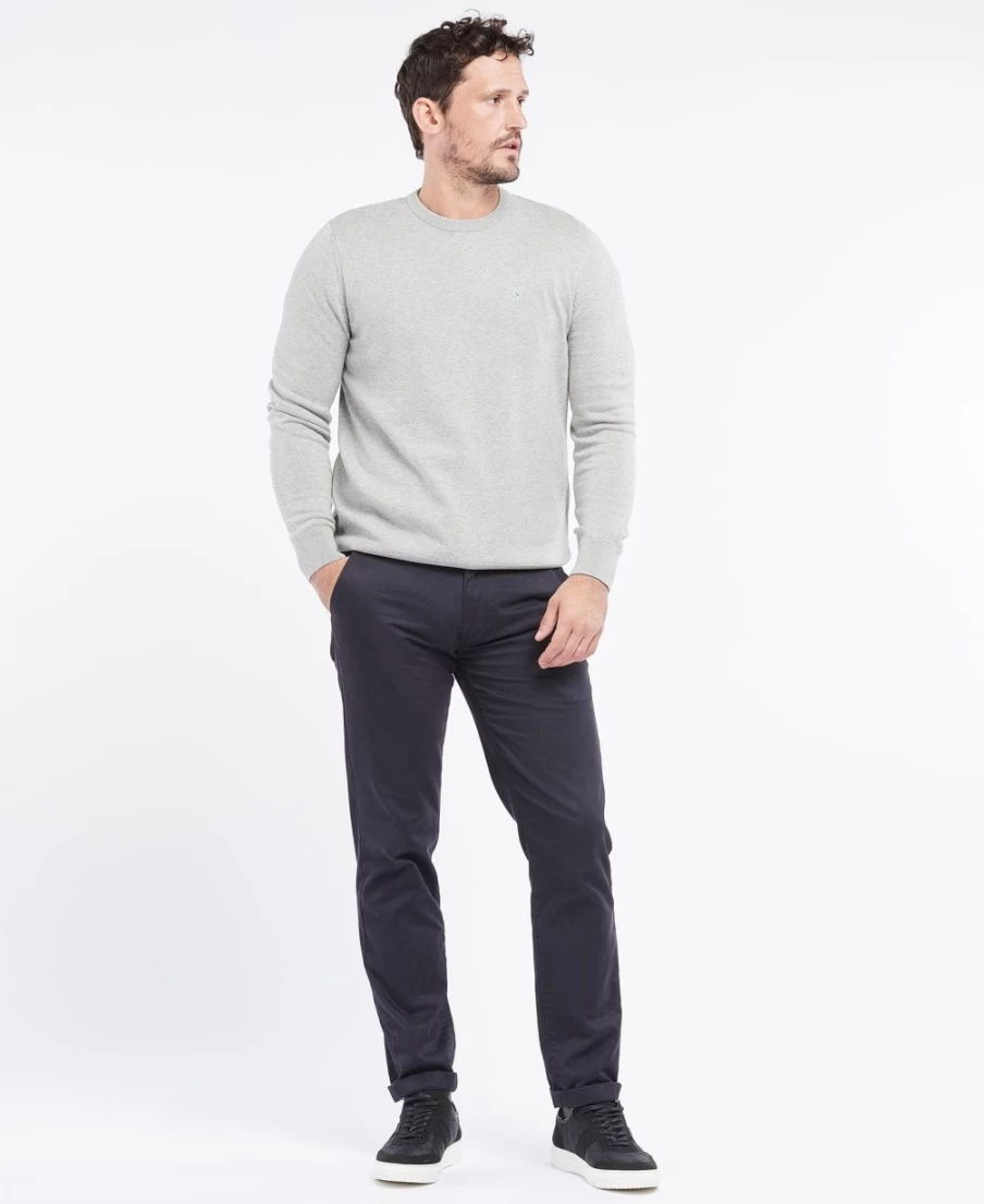 Barbour Men's Navy Organic Cotton Crew Neck Jumper