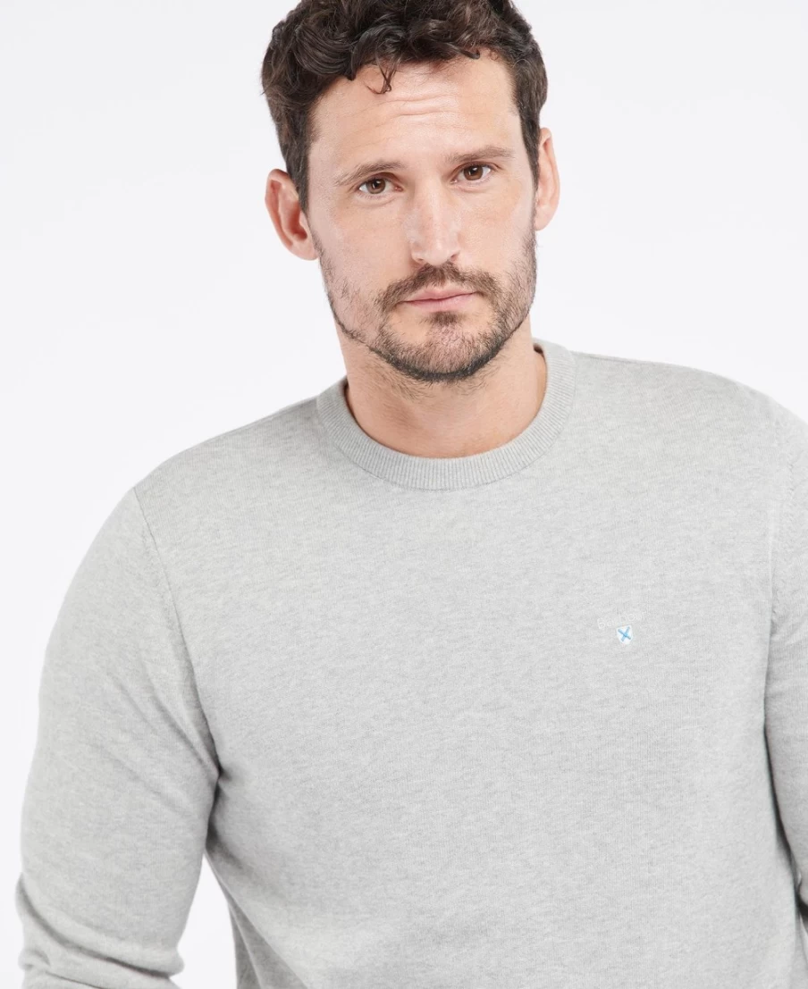 Barbour Men's Navy Organic Cotton Crew Neck Jumper