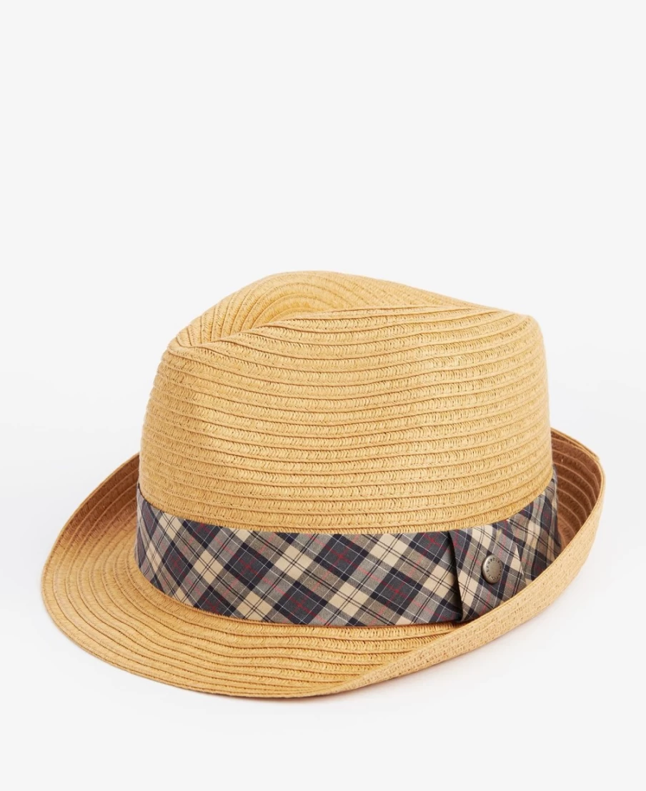 Barbour Mens Lomond Trilby Hat in Ecru/Summer Navy
