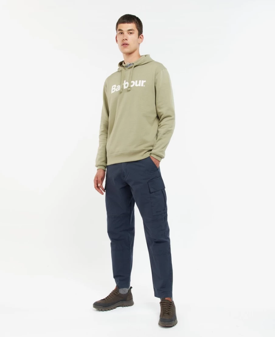 Barbour Men's Navy Logo Hoodie - Classic Embroidered Pullover