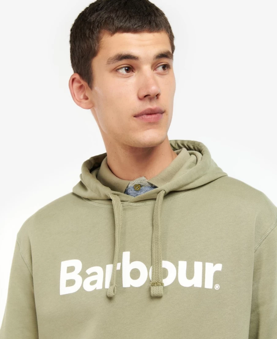 Barbour Men's Navy Logo Hoodie - Classic Embroidered Pullover