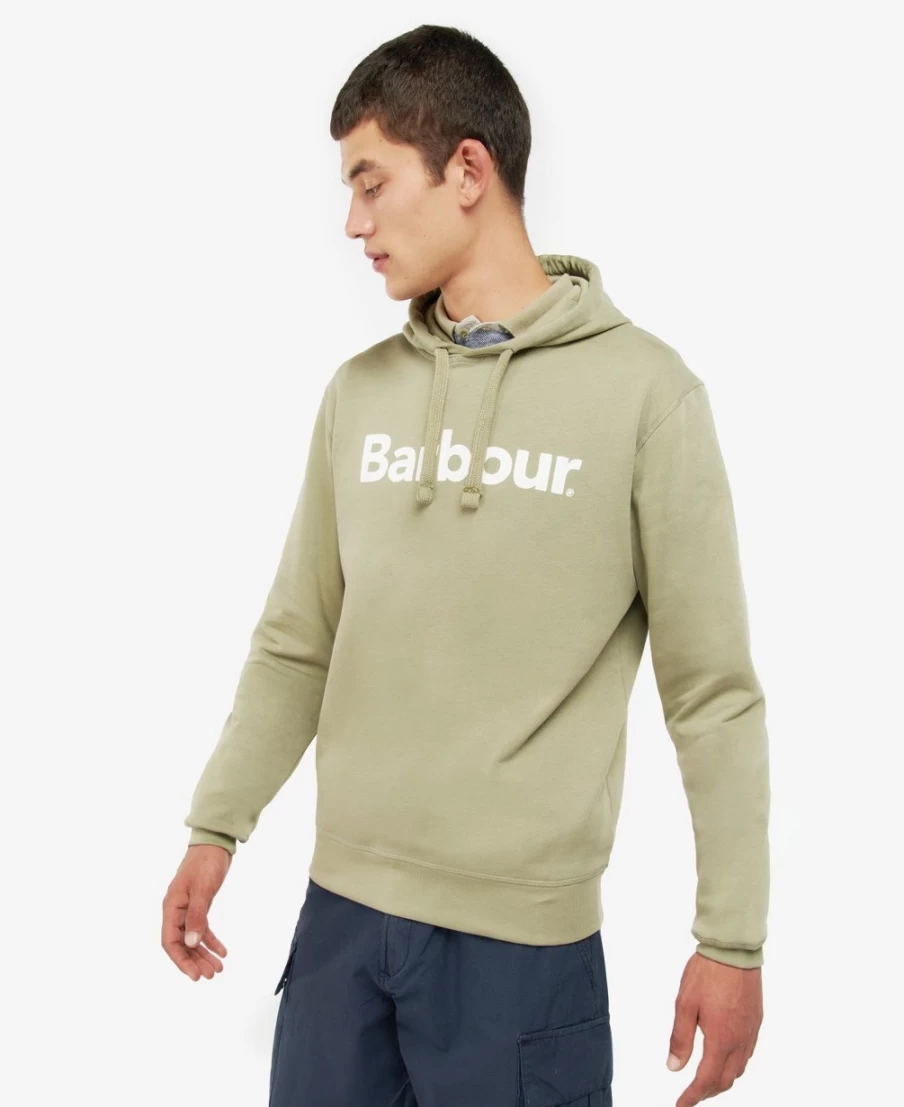 Barbour Men's Navy Logo Hoodie - Classic Embroidered Pullover