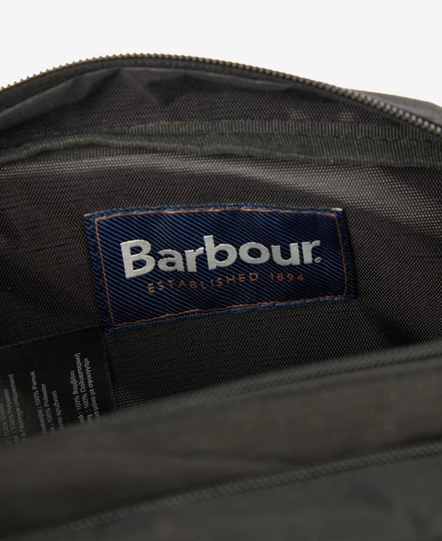 Barbour Men's Black Double Zip Washbag - Waterproof Travel Toiletry Bag