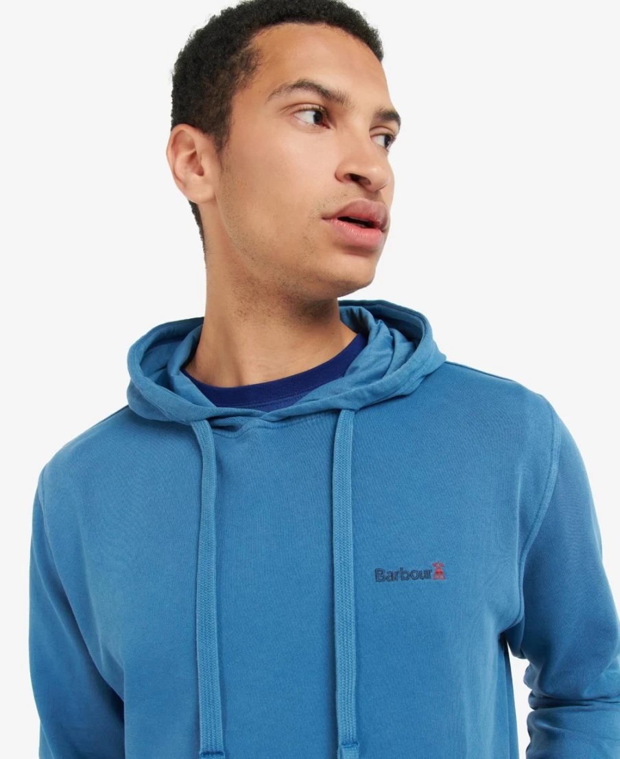 Barbour Men's Redworth Popover Hoodie in Washed Navy