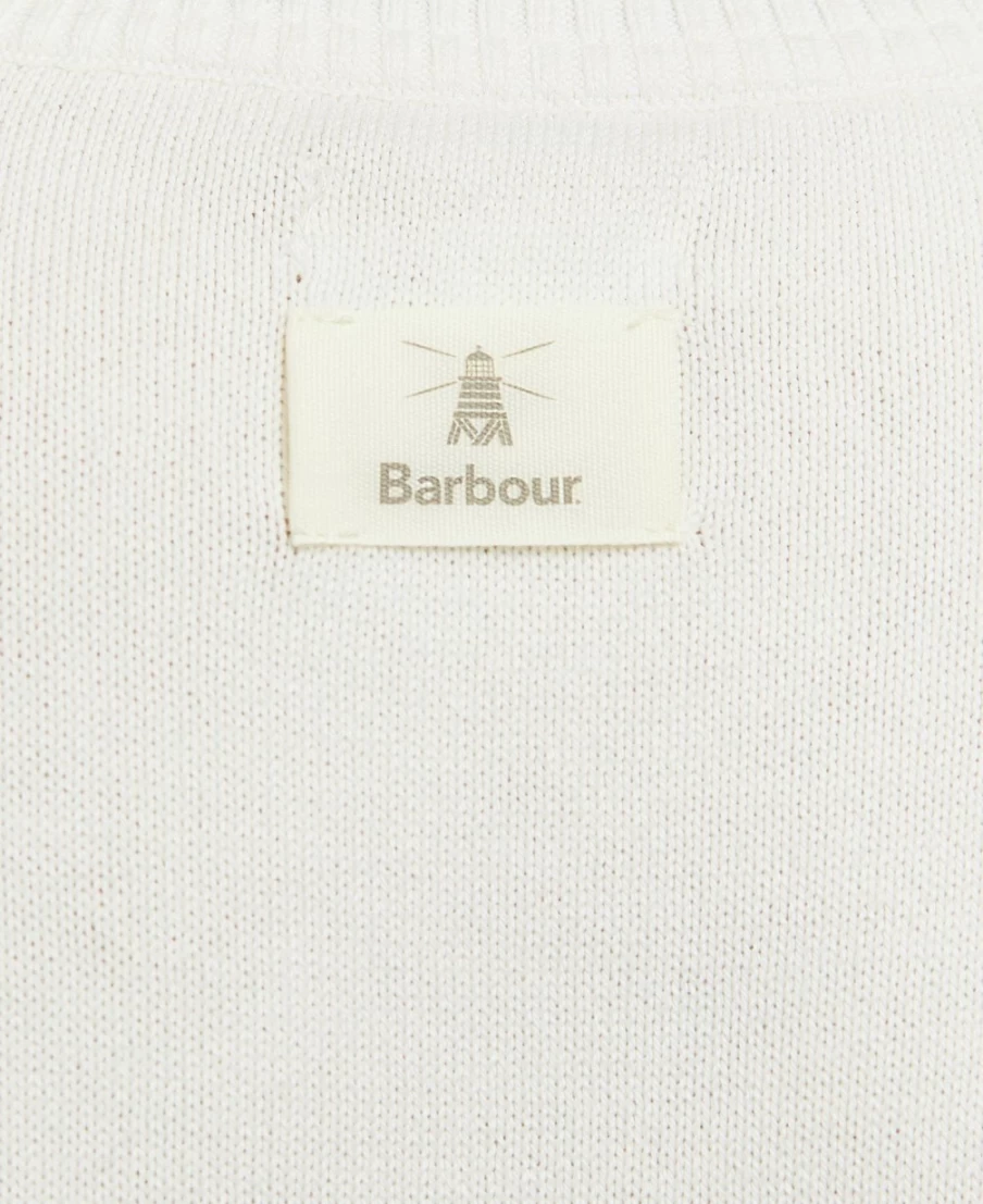 Barbour Women's Ecru Stripe Pearl Knitted Jumper