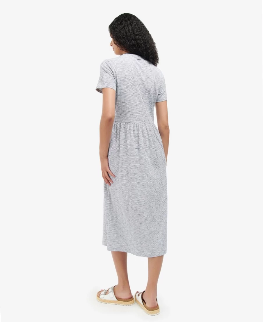 Barbour Ellewood Women's Dress in Black/White - Classic Elegant Style
