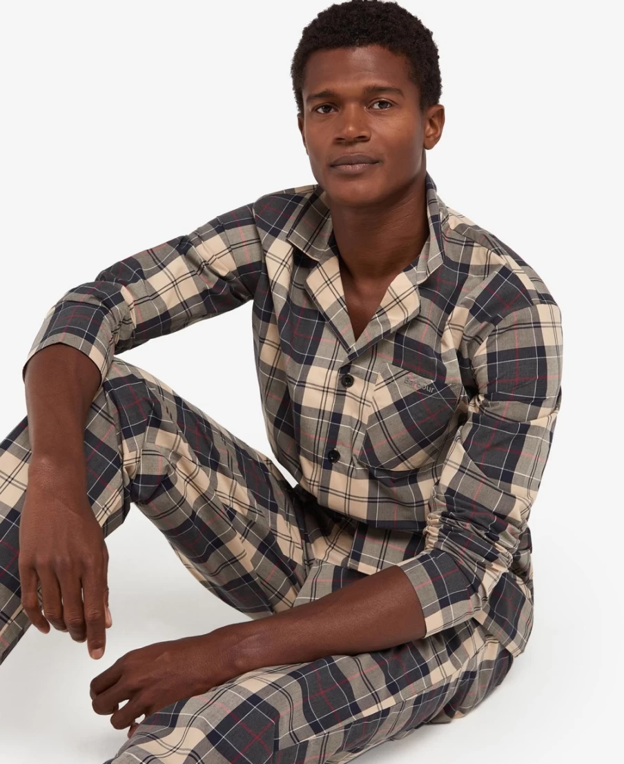 Barbour Men's Carlisle Summer Navy Tartan Pajama Set