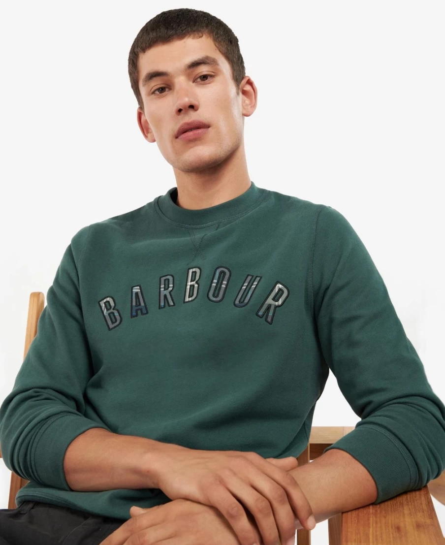 Barbour Men's Debson Monaco Blue Crew Neck Jumper
