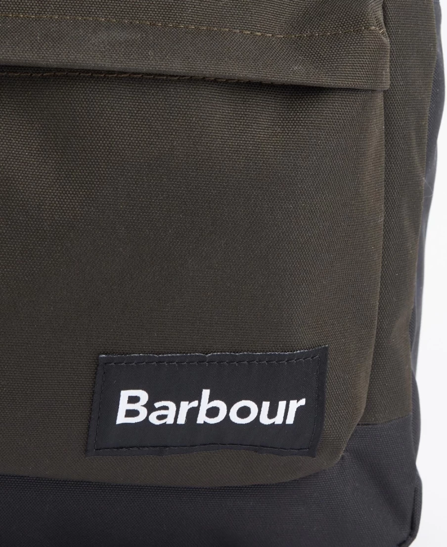 Barbour Highfield Canvas Backpack for Men - Navy & Olive Outdoor Daypack