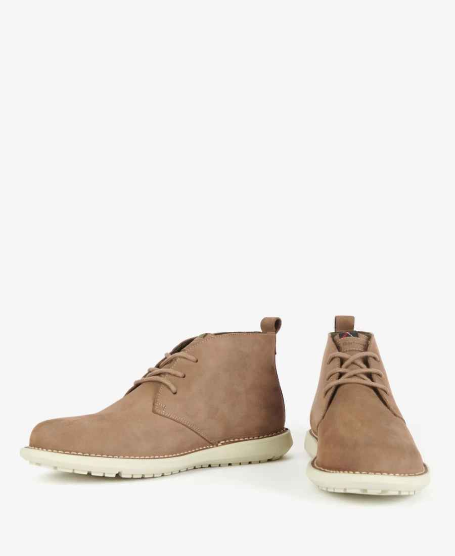 Barbour Mens Cognac Oak Chukka Boots - Classic Leather Ankle Boots for Men