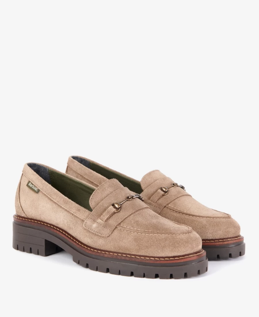 Barbour Womens Brooke Horsebit Loafers in Cognac - Classic Leather Slip-On Shoes