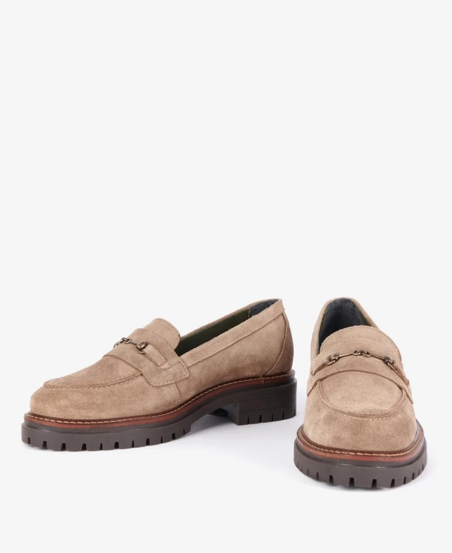 Barbour Womens Brooke Horsebit Loafers in Cognac - Classic Leather Slip-On Shoes