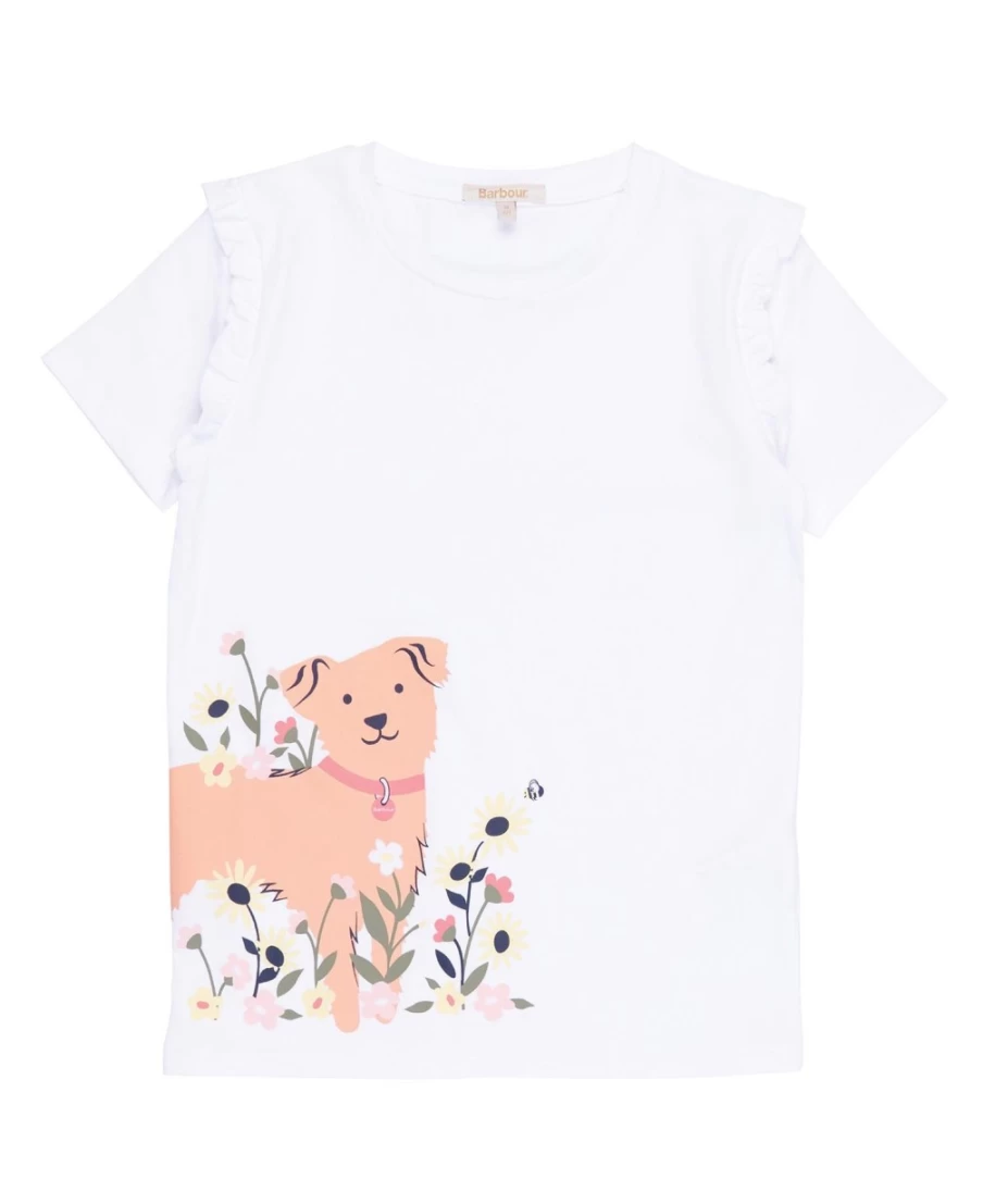 Barbour Girls Classic White Penny Short Sleeve T-Shirt