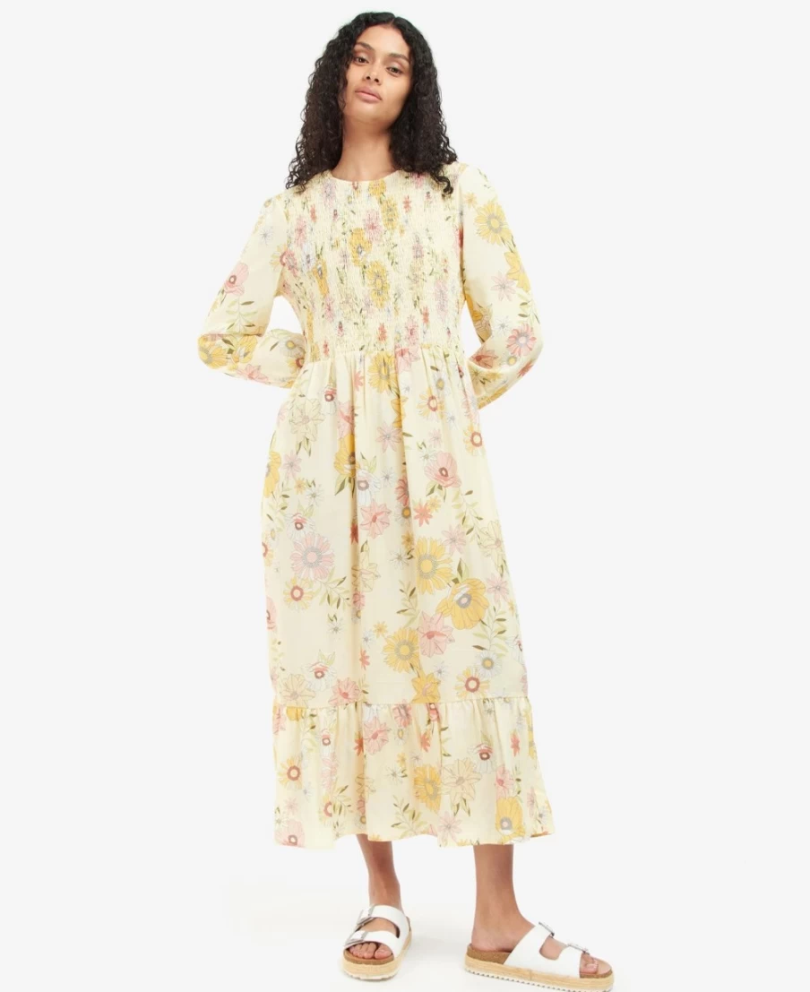 Barbour Women's Coraline Dress in Multi Light Sunflower - Floral Summer Dress