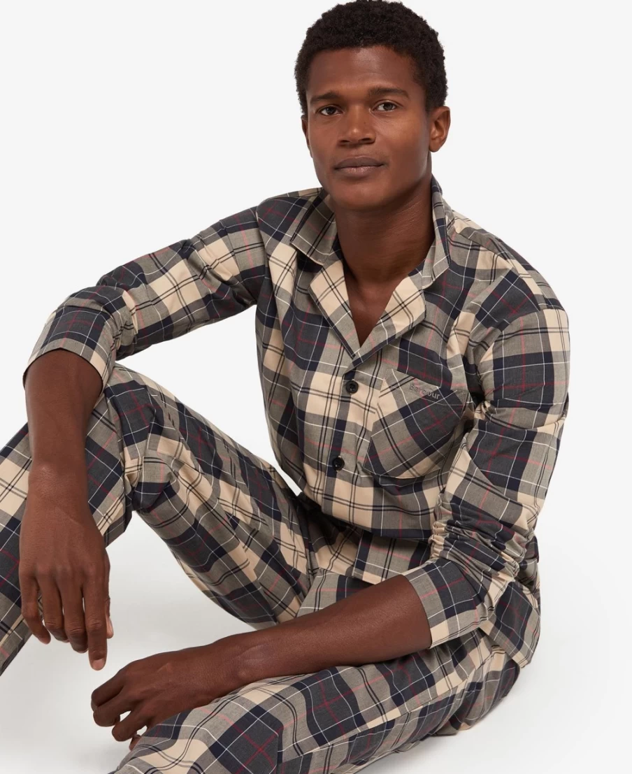 Barbour Men's Carlisle Summer Navy Tartan Pajama Set