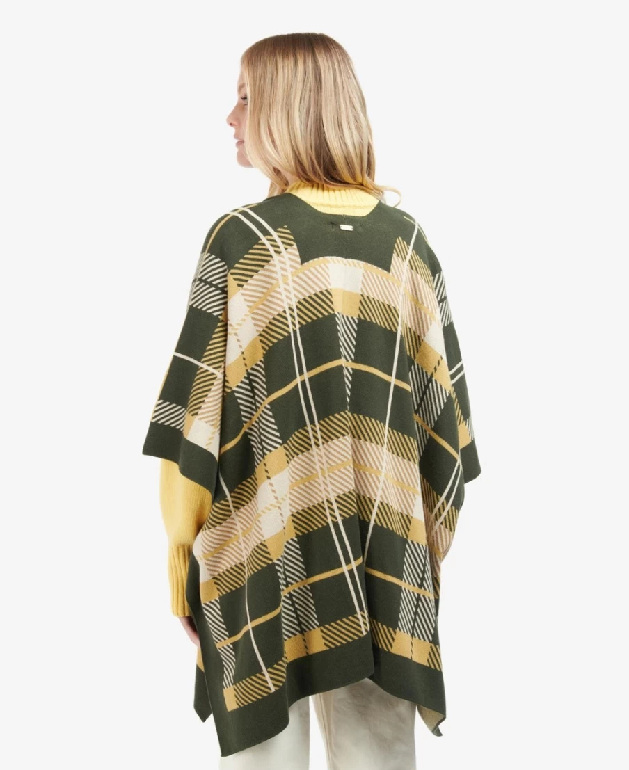 Barbour Women's Fellmore Cape in Ancient Fern Tartan - Waterproof Outdoor Jacket