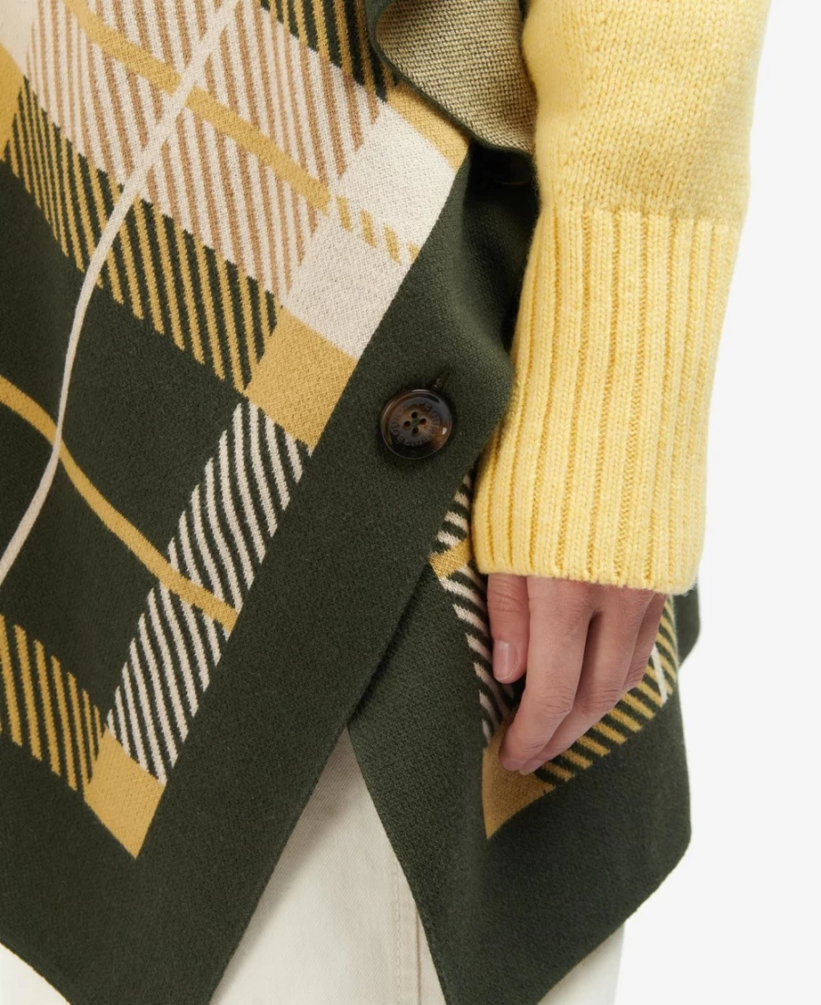 Barbour Women's Fellmore Cape in Ancient Fern Tartan - Waterproof Outdoor Jacket