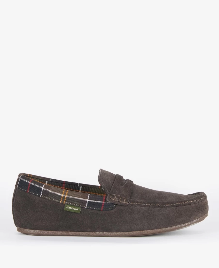 Barbour Men's Porterfield Brown Leather Slippers