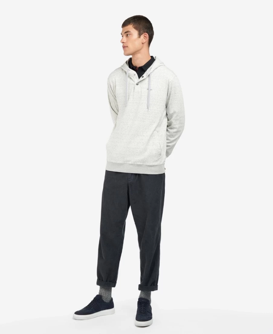 Barbour Men's Cowden Hoodie in Grey Marl - Classic Pullover Sweatshirt