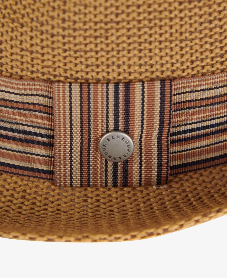 Barbour Mens Belford Trilby Hat in Dark Tan | Classic Wool Felt Fedora