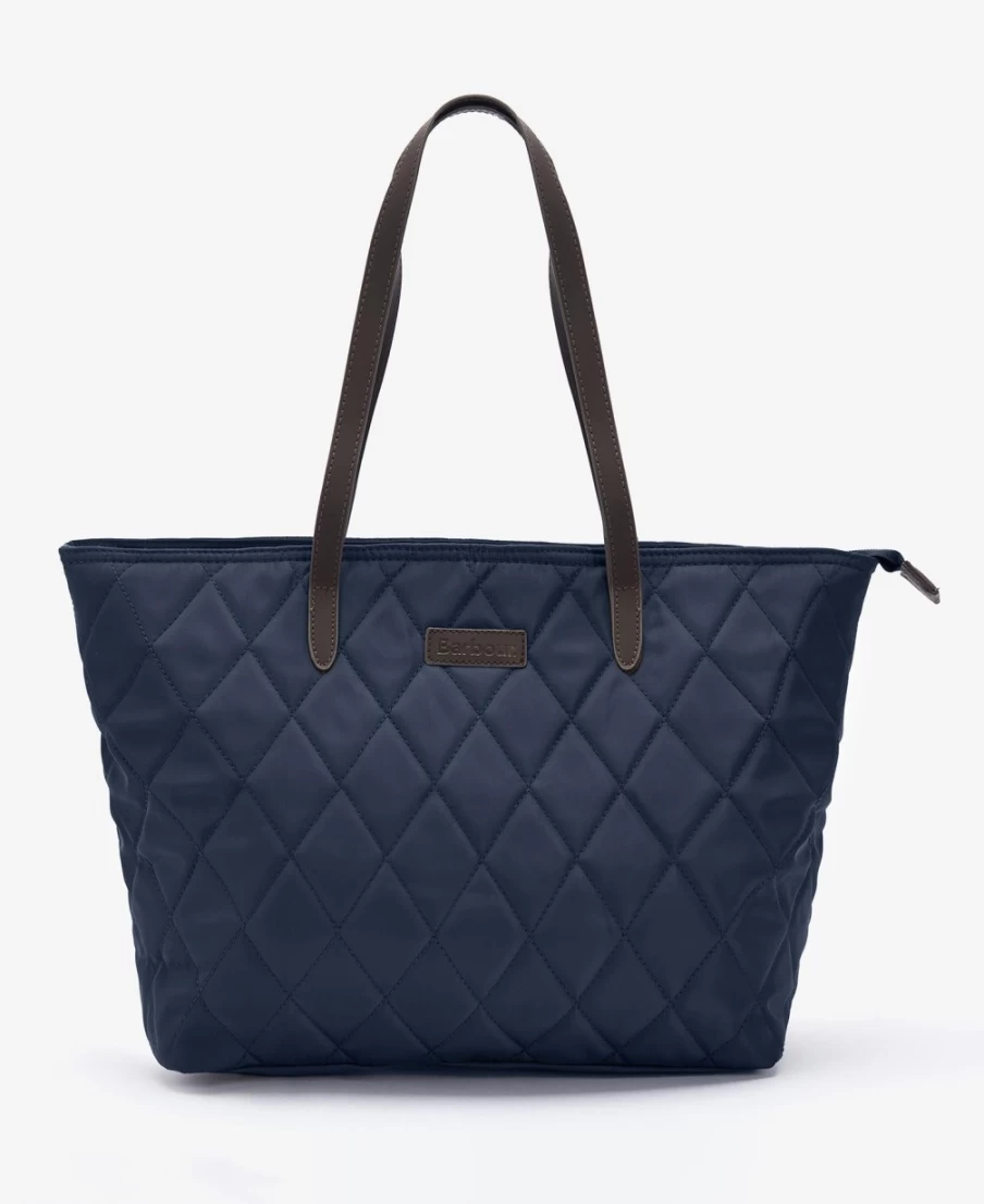 Barbour Mens Navy Quilted Tote Bag - Waterproof Waxed Cotton Witford Design