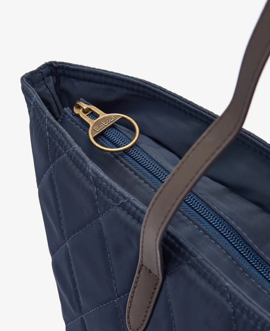 Barbour Mens Navy Quilted Tote Bag - Waterproof Waxed Cotton Witford Design