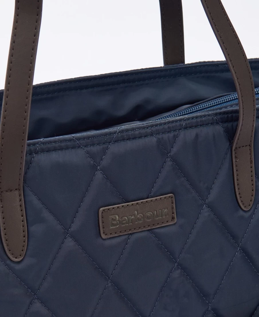 Barbour Mens Navy Quilted Tote Bag - Waterproof Waxed Cotton Witford Design