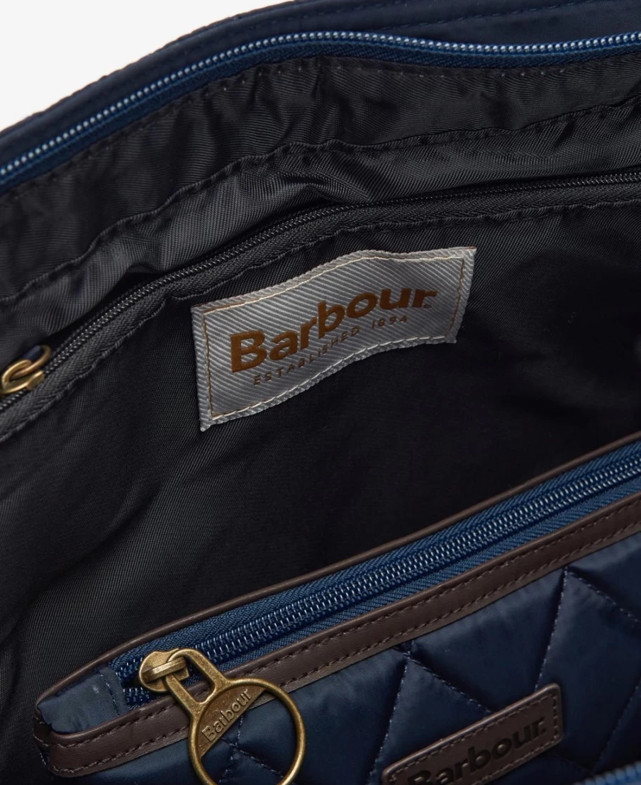 Barbour Mens Navy Quilted Tote Bag - Waterproof Waxed Cotton Witford Design