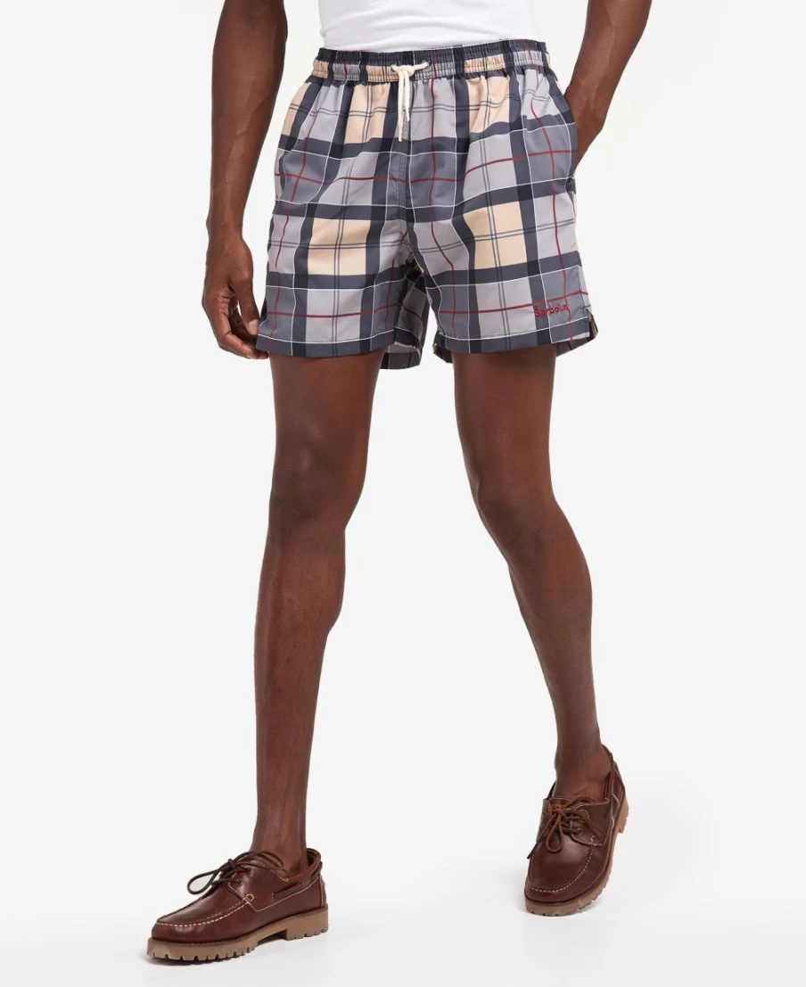 Barbour Men's Aqua Tartan Swim Shorts - Classic Plaid Beachwear