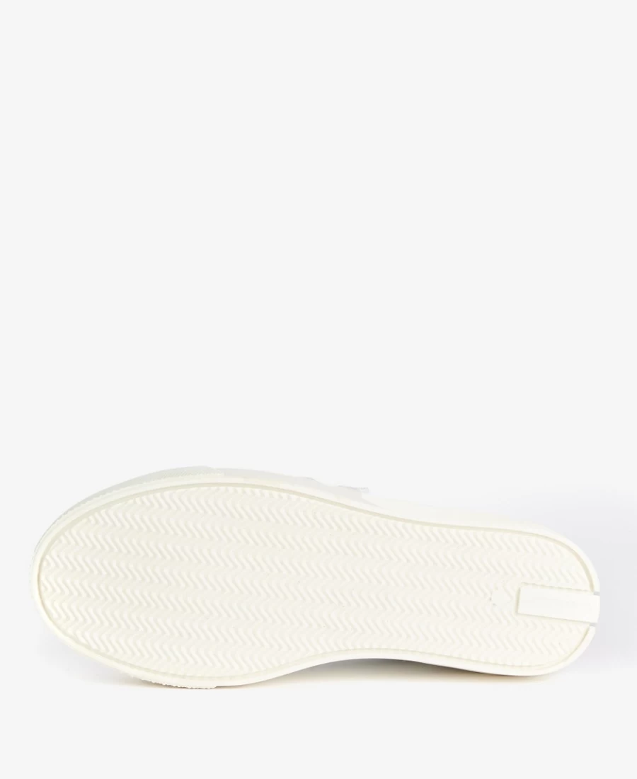 Barbour Georgie Triple-Strap Women's Trainers in White & Lavender - Stylish Casual Footwear