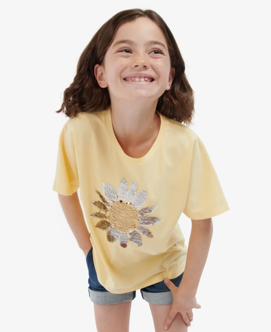 Barbour Girls Emily Primrose Cotton T-Shirt for Kids