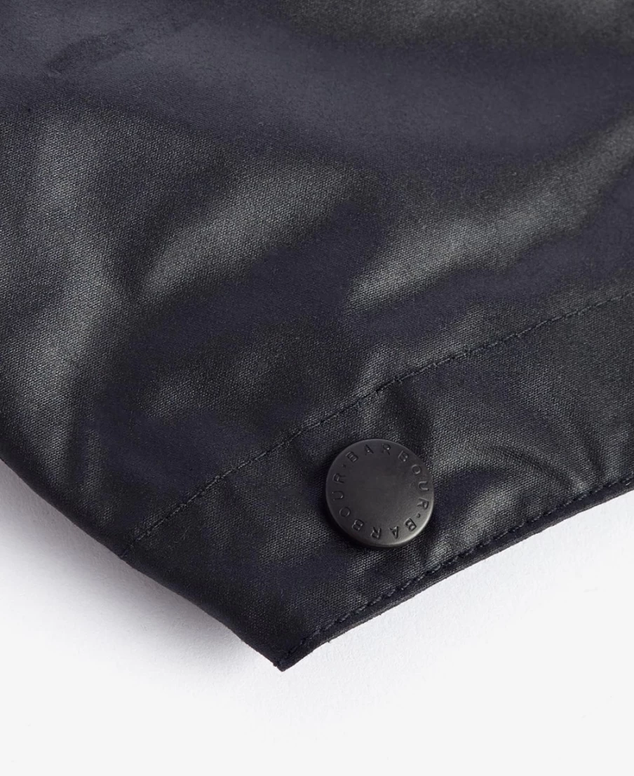 Barbour Men's Black Waxed Cotton Plain Hooded Jacket