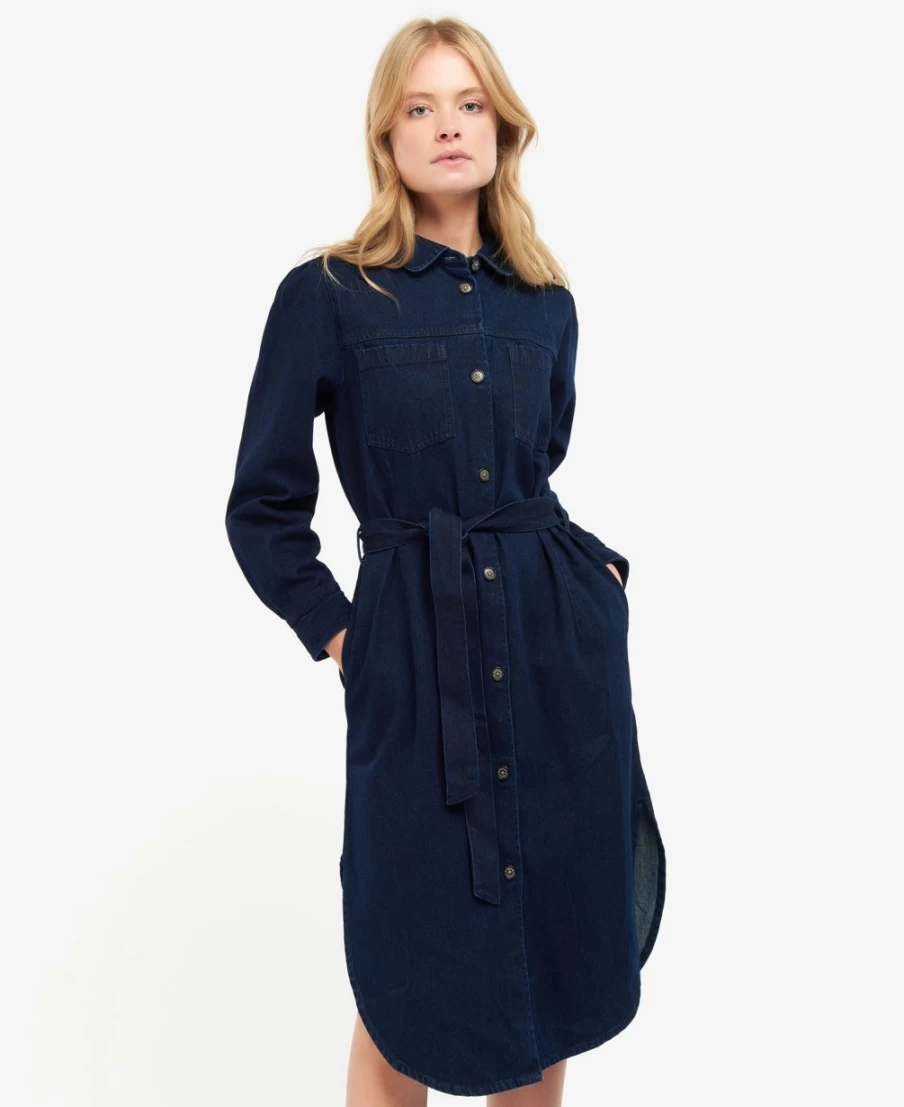 Barbour Women's Adria Dress in Indigo - Classic Casual Style