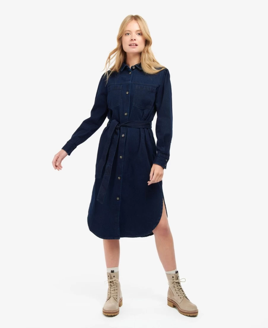 Barbour Women's Adria Dress in Indigo - Classic Casual Style