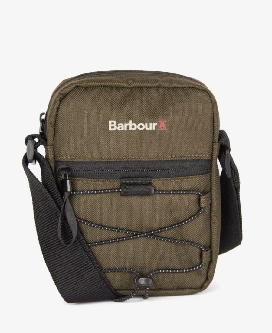 Barbour Arwin Olive/Black Canvas Crossbody Bag for Men