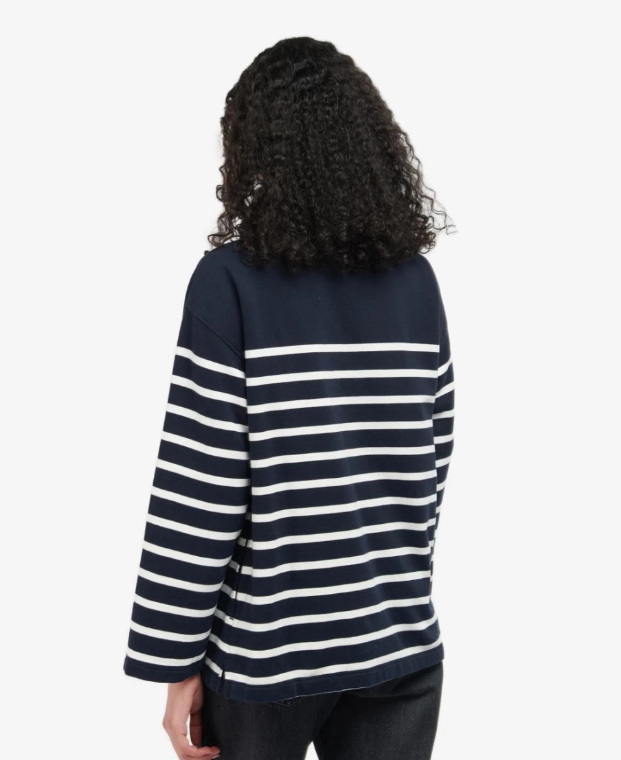 Barbour Women's Lunan Sweatshirt in Navy Stripe - Classic Striped Pullover for Women