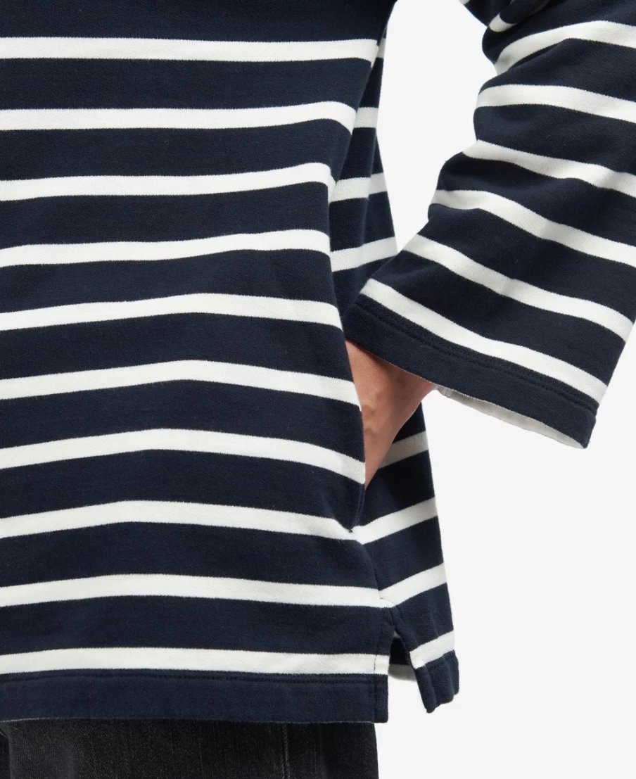 Barbour Women's Lunan Sweatshirt in Navy Stripe - Classic Striped Pullover for Women