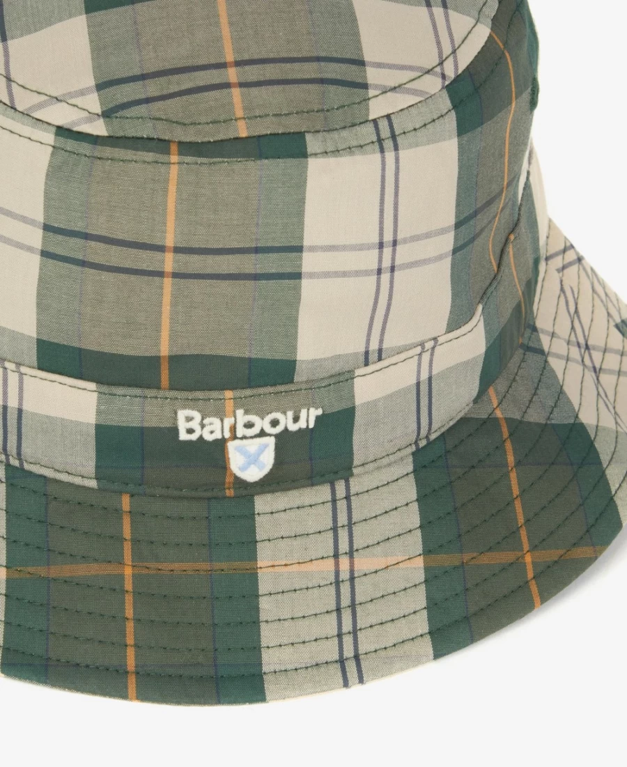 Barbour Men's Amble Sand Tartan Bucket Hat for Outdoor Fashion