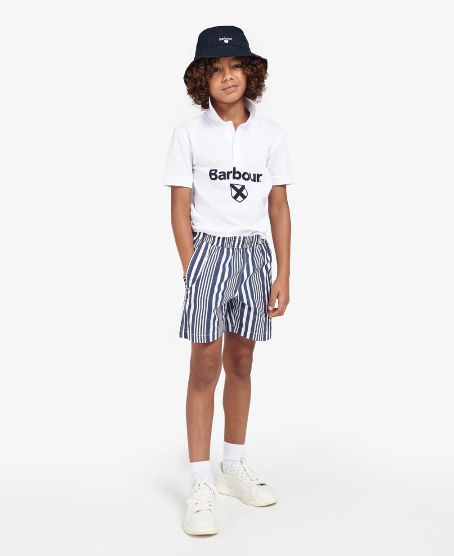 Barbour Boys Classic Navy Deckham Swim Shorts for Swimming and Beach