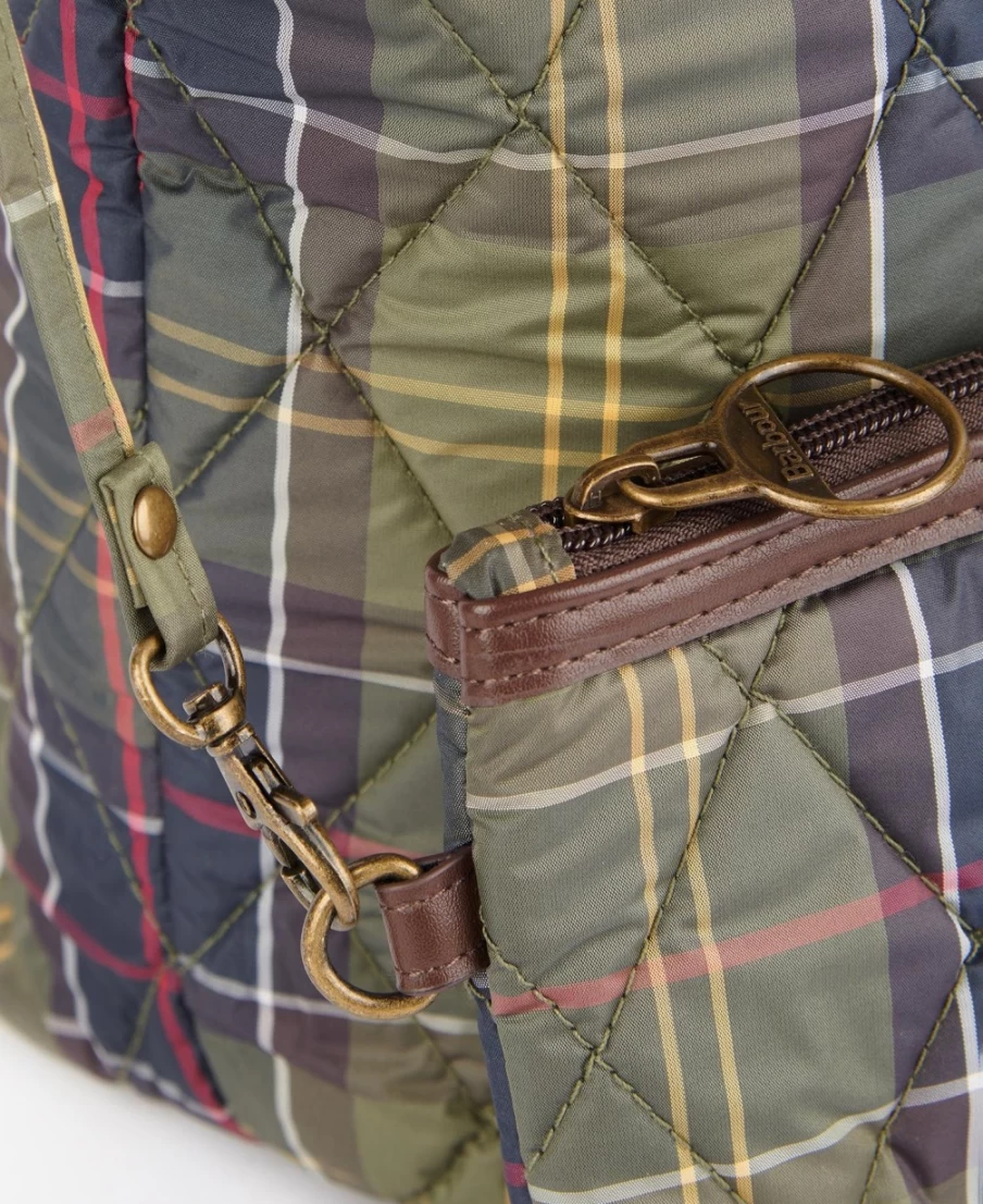 Barbour Wetherham Quilted Tote Bag for Men in Classic Tartan - Waterproof Waxed Cotton Messenger Bag