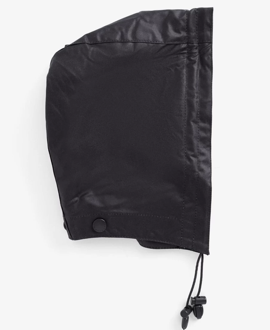Barbour Men's Black Waxed Cotton Hooded Jacket - Classic Plain Hood