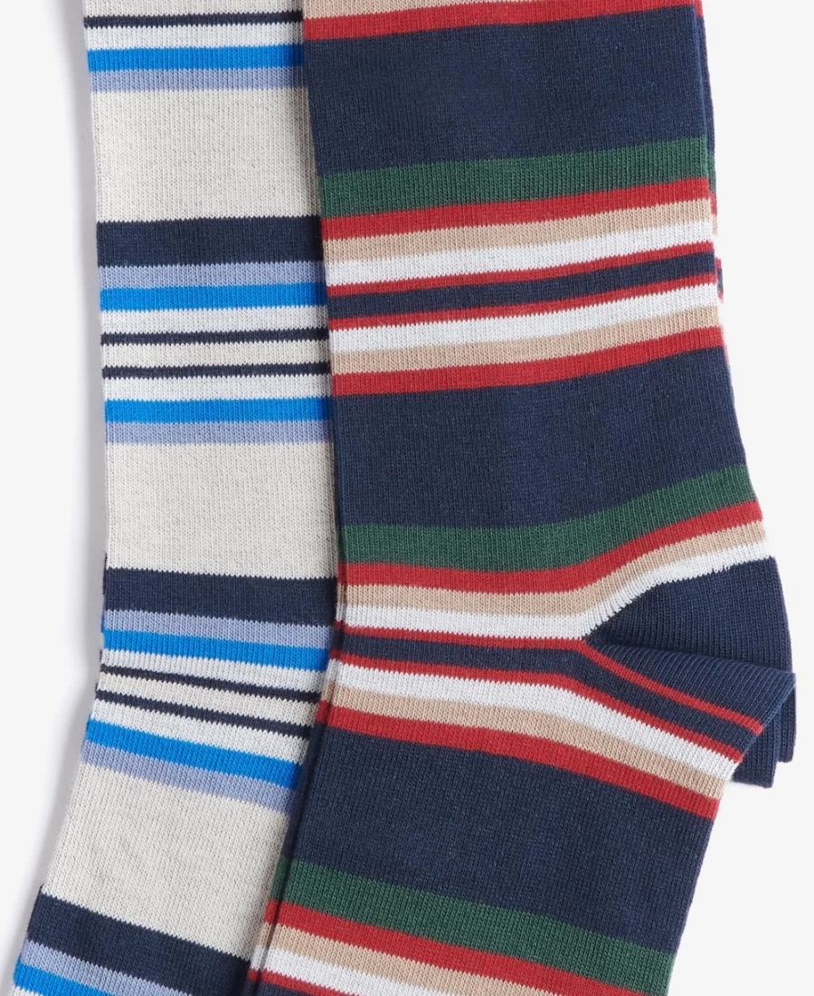 Barbour Mens Navy Mix Stripe Summer Socks