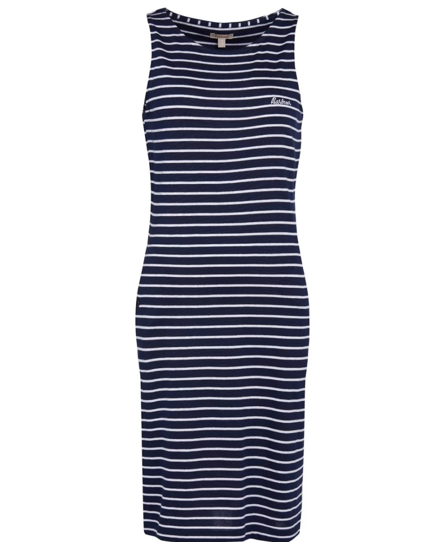 Barbour Women's Dalmore Stripe Dress in White and Navy