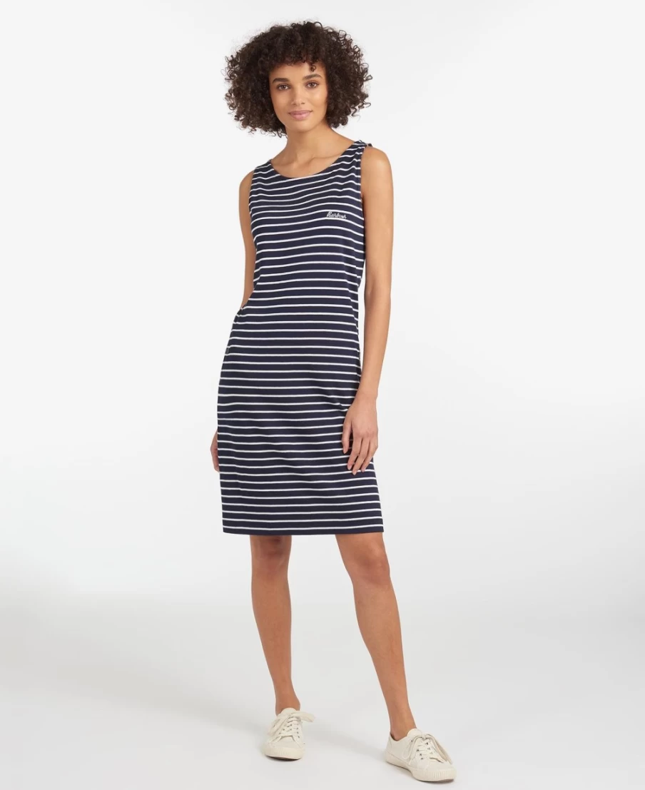 Barbour Women's Dalmore Stripe Dress in White and Navy